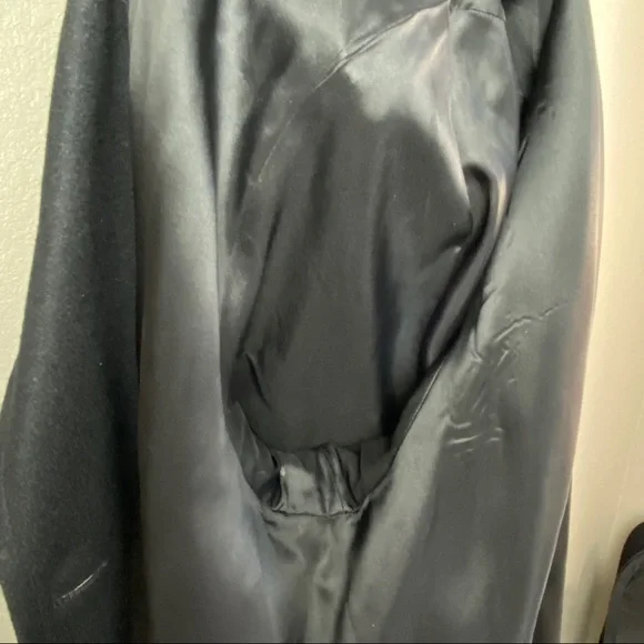 Vintage 70’s ILGWU Black Wool Double Breasted Pea Coat XL - Picture 9 of 11